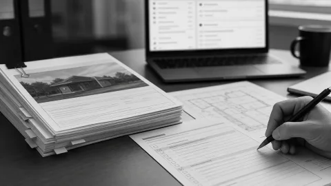 Permit packet, checklist, and site-plan documents prepared for an AHJ profile brief